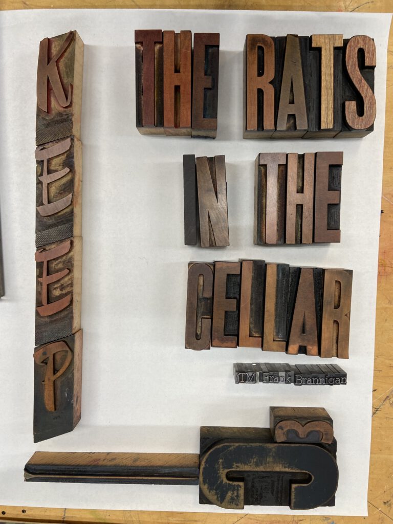 type setting of letterpress
